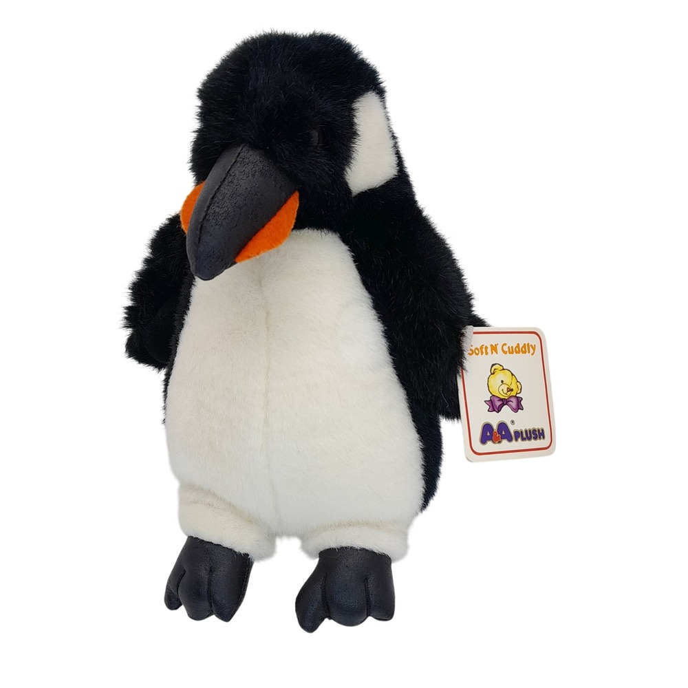 A&A Plush Soft N Cuddly Penguin Stuffed Animal Black White‎ 9 inch